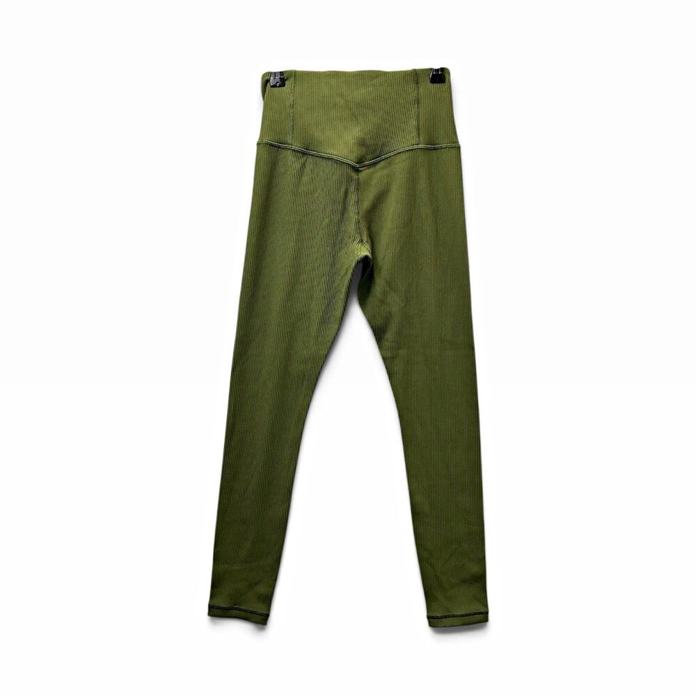 Athleta Elation Rib Tight Women’s Ankle Leggings Knit Solid Green Sz S